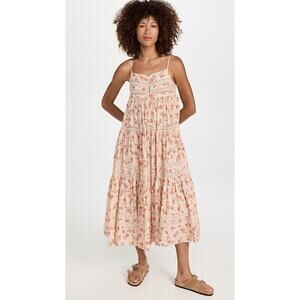 THE GREAT. Women's The Serenade Dress Size 1/S In Pale Pink Kerchief Rose Print